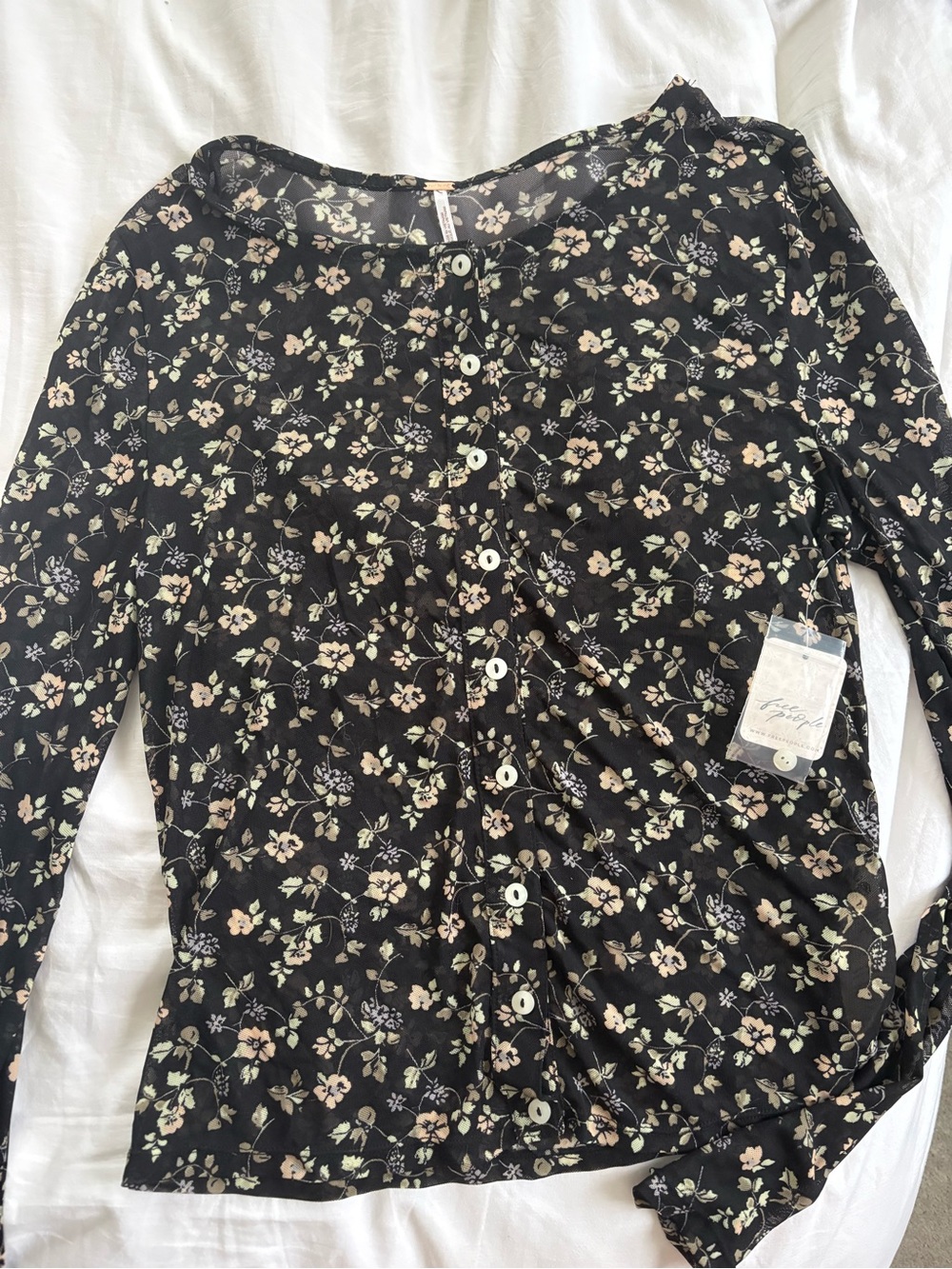 NWT Free People Mesh Long Sleeve